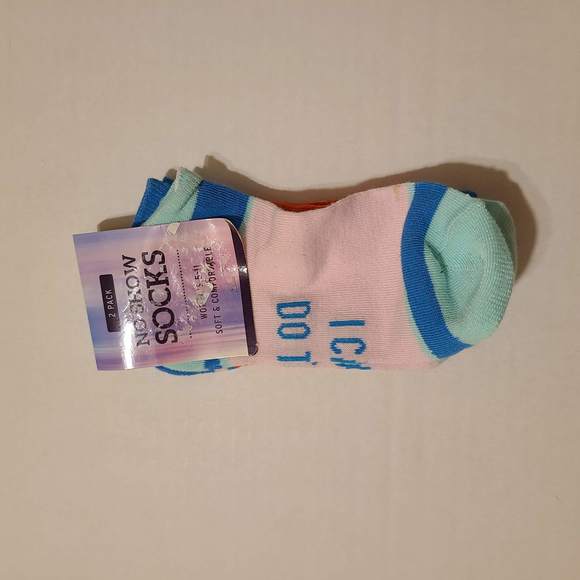 2pr NO SHOW MOTIVATIONAL SOCKS - Picture 1 of 3
